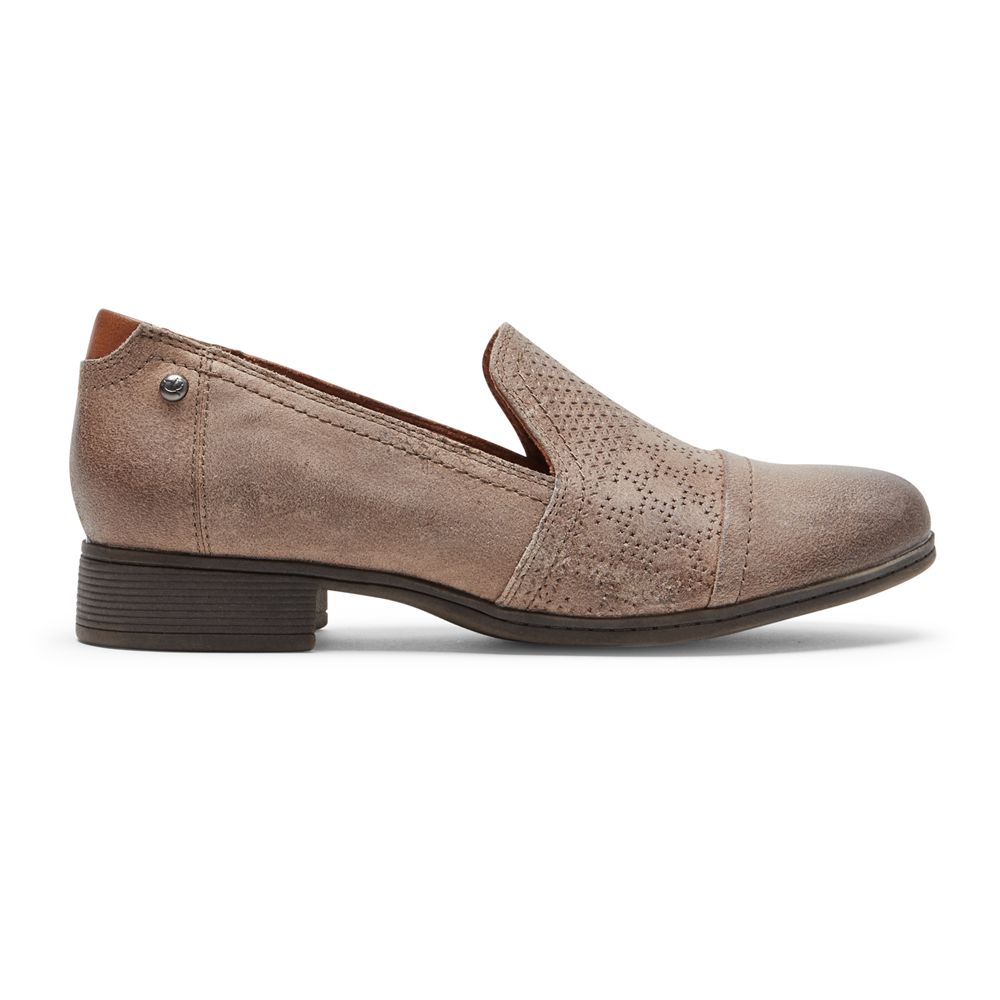 Sapatos Slip-On Rockport Cobb Hill Crosbie Senhora - Marrom Escuro ( 275-CNOVMU )